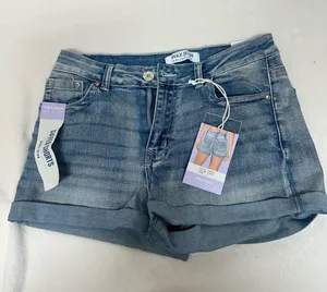 Wax Jean Light Blue Denim Cuffed Shorts thumbnail 1