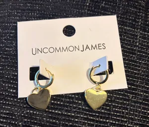 Uncommon James Gold Heart Lucky 7 Huggie Hoop Earrings thumbnail 1