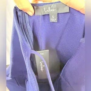 NWT Lulus Don't Tell 'Em Bodycon Midi Dress in Navy‎ Blue Size Small thumbnail 8