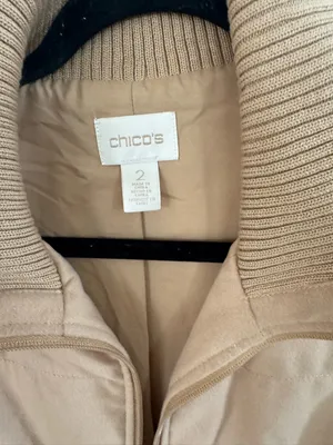 Chico's Quilted Knit-Panel Vest in Taupe thumbnail 4