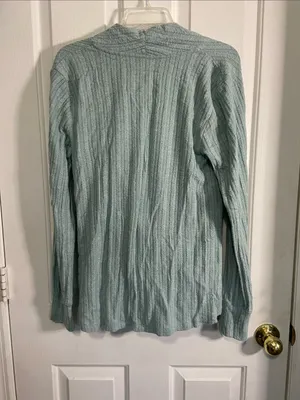 Maeve Sage Green Ribbed Wrap-Front Long Sleeve Top thumbnail 4