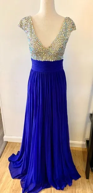 Fancy long blue dress prom or fancy dress up event size 6 homecoming thumbnail 1