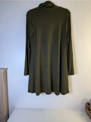 Lulu's Olive Green Turtleneck Swing Mini Dress thumbnail 5