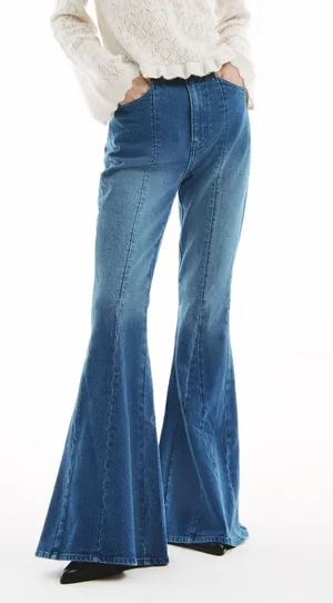 Divided H&M 36R High Waist Flared Denim Jeans From 1970s Retro Inspired Release thumbnail 1