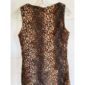 ZARA WOMAN Leopard Print Sleeveless Ruched Mini Dress w/Zipper Back -‎ M EUC thumbnail 9