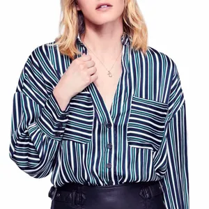 NWT FREE PEOPLE Mad About You Button down Shirt XS Striped thumbnail 3