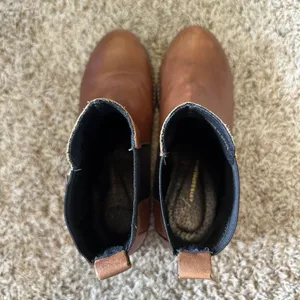 Anthropologie Stompy Chelsea Ankle Pull On Brown‎ Leather Boots Size 37/US6.5-7 thumbnail 7