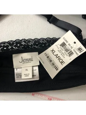 Jenni Intimates On Repeat Wide Lace Trim Bralette Deep Black XL thumbnail 3