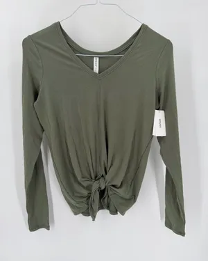 SPANX NWT Better Base Modal Long Sleeve Athleisure Casual Convertible Tie Top thumbnail 1