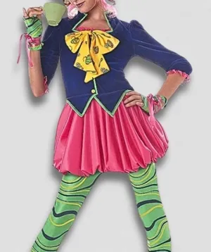 Mad Hatter Dress Alice in Wonderland Costume whimsical fairy kidcore dollcore XL thumbnail 1