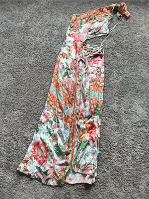 Misa Los Angeles One-Shoulder Floral Serina Maxi Dress in White, Pink, Green thumbnail 2