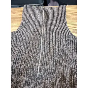 Varley Mentone Sweater XS Brown Marl Half Zip Cotton Ribbed Oversized Collar thumbnail 10