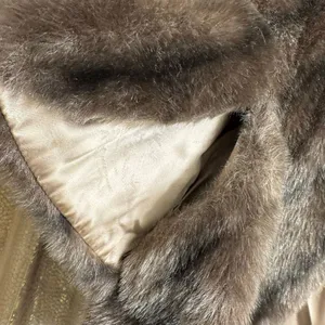 By Glenoit Woman's Faux Fur Over Coat Brown Solid Large Open Vintage thumbnail 5