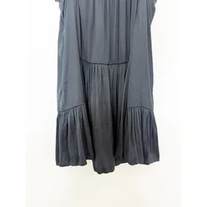 Free People Want Your Love Black Mini Dress Small Smocked Tie Back Boho Babydoll thumbnail 10