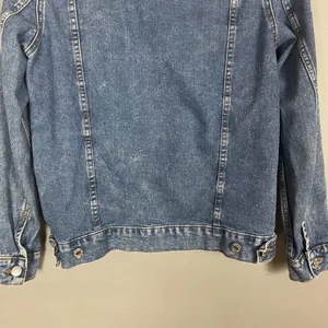 H&M Trucker Jean Jacket Women Size 4 Medium Wash Blue Classic Denim 100% Cotton‎ thumbnail 6
