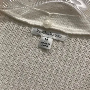 John Paul Richard 100% Acrylic Broach Button White Knit Cardigan Med #763 thumbnail 3