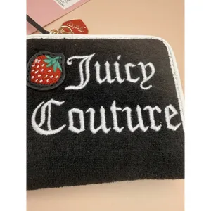 Juicy Couture Sweet‎ Juicy L-Zip Card Case Wallet Black Velour Strawberry NEW thumbnail 6