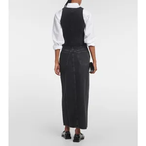 Agolde Heller Sleeveless Black Denim Button Front Structured Vest Spider XS thumbnail 4