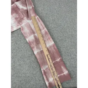 Zara Oversized XS Top Pink‎ White Tie Dye Button Down Long Sleeve Frayed Hem thumbnail 5