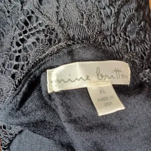 Nine Britton Black Floral Lace Sleeveless V-Neck Festival Whimsigoth Bodysuit thumbnail 9