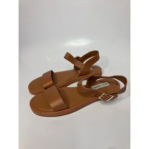 Steve Madden Ripken Sandals Womens 7M Brown Excellent Leather Ankle Strap Flat thumbnail 3