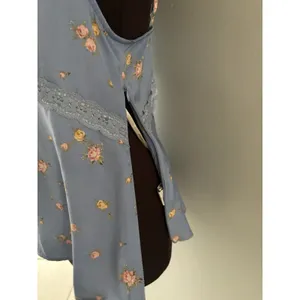 Forever 21 Y2K Babydoll Top Blue Foral Camisole Lace L Cottagecore Coquette Soft Dainty thumbnail 3