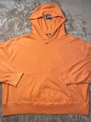 Vintage Nike Swoosh oversized Orange Hooded Pullover thumbnail 1