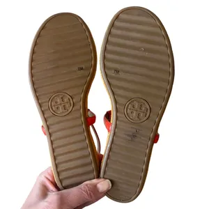 Tory Burch Everly Chain Link Espadrille‎ Sandals Orange Red 7 thumbnail 8