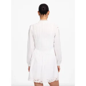 Madewell Pintucked Eyelet Mini Dress Boho Cotton Cottagecore White XXS NWT thumbnail 3