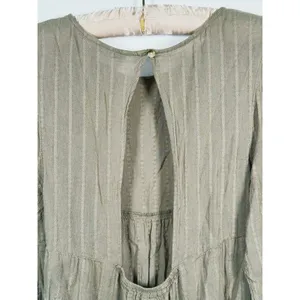 American Eagle Womens Tiered Peasant Top XS Olive Green Boho Granola Earthy Fall thumbnail 6