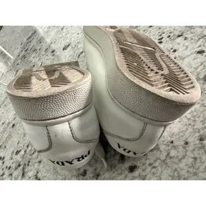 Prada white leather womens sneakers shoes 35 USED thumbnail 14