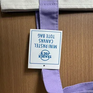 NWT 2026 Limited Trader Joe’s Mini Pastel Canvas Tote Bag - Purple thumbnail 3