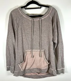 Free People Heather Pink Cross-Back Sweatshirt‎ Size Sz Medium Casual Boho thumbnail 1