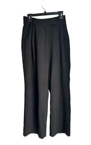 Oak + Fort Women Size 4 Black Pockets Flat Front Straight Wide Leg Dress Pants thumbnail 1