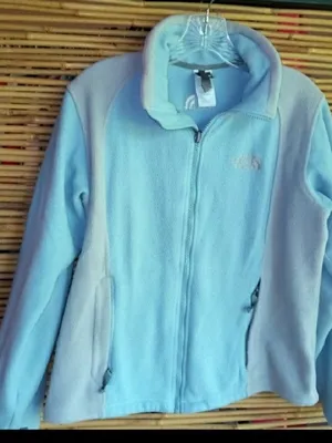 The North Face M Ice Blue Gray Fleece Jacket thumbnail 1
