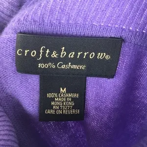 100% Cashmere Lavender Long Sleeve Turtleneck Sweater Croft & Barrow M thumbnail 8