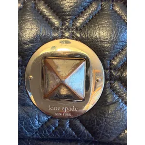 Kate Spade Black Quilted Pebbled Leather‎ Crossbody Bag Gold Turn Lock Hardware thumbnail 5