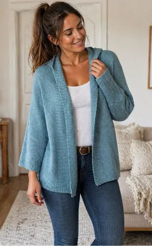 Cardigan sweater NWOT Size Large Blue thumbnail 1