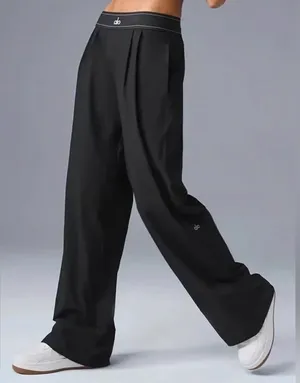 Alo Yoga NWT Suit Up Trouser Regular Lightweight Straight Leg Black Size M thumbnail 1