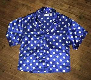 Victoria’s Secret P polka dot satiny shirt thumbnail 1