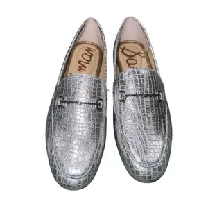 NEW $150 Sam Edelman Loraine Leather Loafer Soft Silver Snake Skin 6.5 Slip On thumbnail 8