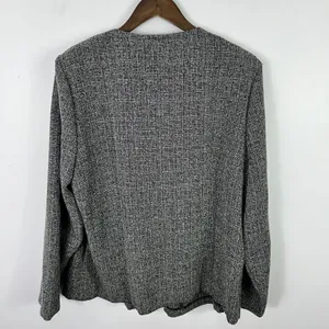 Fashion Bug 18/20W Tweed Fringe Jacket Black Quiet Luxury Office‎ Old Money 90s thumbnail 6
