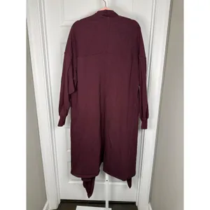 Free People Beach Oversized‎ Burgundy Cardigan XS/S Slouchy Boho thumbnail 5