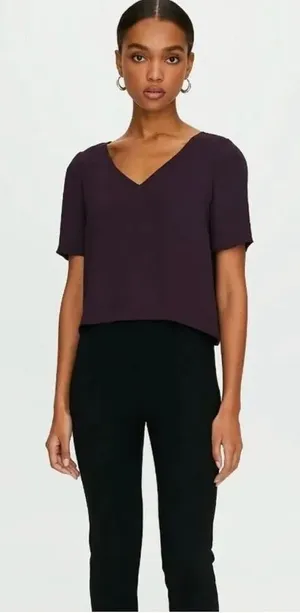 ✨Aritzia BABATON Randy Purple Sz XXS Blouse✨ thumbnail 1
