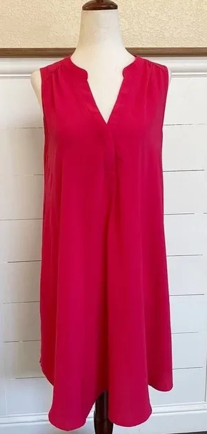 Lush Clothing Womens‎ Fuchsia Pink Sleeveless V-Neck Shift Dress DR93500-003 Medium thumbnail 1