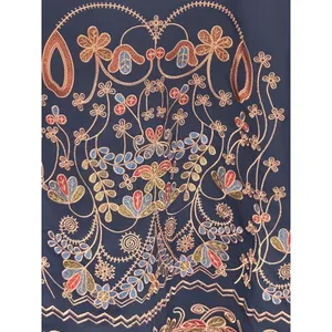 Foxiedox Hadiya Multi Dress Womens Large Navy Blue Embroidered Mini FA500DR thumbnail 3