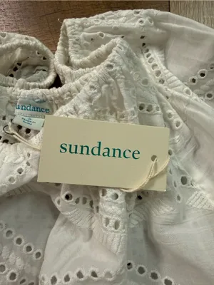 NWT Sundance White Tie Sleeve Eyelet Blouse Women’s Size Small 100% Cotton thumbnail 5