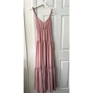 Lulu’s Sunshine Bound Mauve Blush Pink Tiered Tie Braid Maxi Dress Small Wedding thumbnail 3