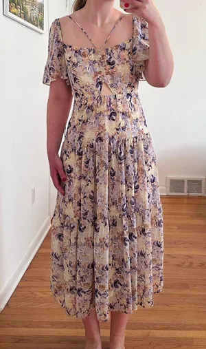 Purple printed ASTR the label dress thumbnail 1