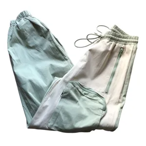 Hot & Delicious Colorblock Cargo Jogger Pants Mint Green Cream Multi Pocket SM thumbnail 6